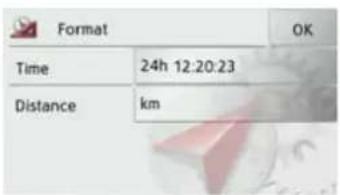Format OK Time 24h 12:20:23 Distance km