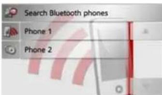 Search Bluetooth phones Phone 1 Phone 2
