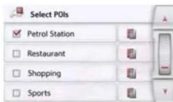 Select POIs ✓ Petrol Station □ Restaurant □ Shopping □ Sports