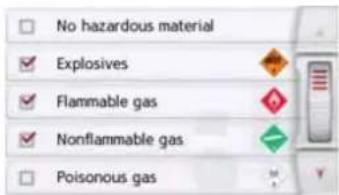 No hazardous material Explosives Flammable gas Nonflammable gas Poisonous gas