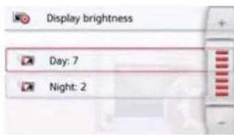 Display brightness Day: 7 Night: 2