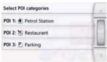 Select POI categories POI 1: Petrol Station POI 2: Restaurant POI 3: Parking
