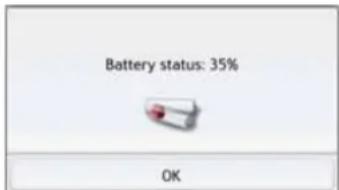 Battery status: 35% OK