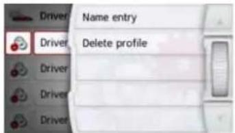 Driver Name entry Delete profile Driver Driver Driver Driver