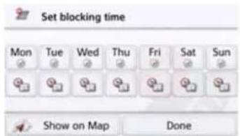 Set blocking time Mon Tue Wed Thu Fri Sat Sun Show on Map Done