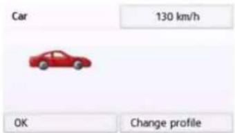 Car 130 km/h OK Change profile