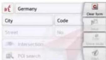 Germany City Code Street No Intersection POI search Clear form Enter New mode Find
