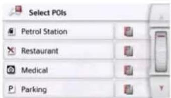 Select POIs Petrol Station Restaurant Medical Parking