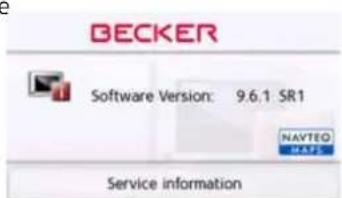 BECKER Software Version: 9.6.1 SR1 NAVTEQ MAPS Service information