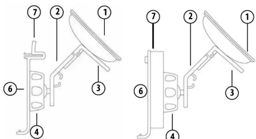 Technical diagram showing labeled parts of a mechanical device with numbered annotations