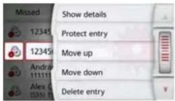 Missed 12345 12345 Andra 111111 Alex C BSSS11 Show details Protect entry Move up Move down Delete entry
