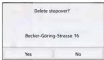 Delete stopover? Becker-Göring-Strasse 16 Yes No