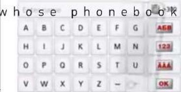 whose phonebook A B C D E F G AEB H I J K L M N 123 O P Q R S T U AAA V W X Y Z - OK