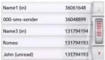 Name1 (in) 36061648 000-sms-sender 36048899 Name3 (in) 131794194 Romeo 131794193 John (unread) 131794193