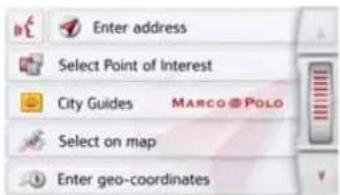 Enter address Select Point of Interest City Guides MARCO@POLO Select on map Enter geo-coordinates