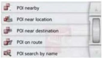 POI nearby POI near location POI near destination POI on route POI search by name