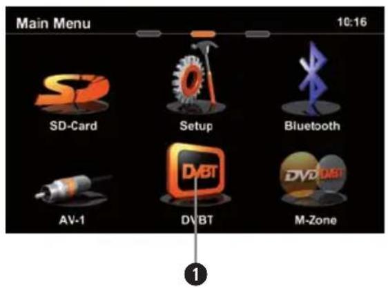 Main Menu 10:16 SD-Card Setup Bluetooth AV-1 DVBT M-Zone
