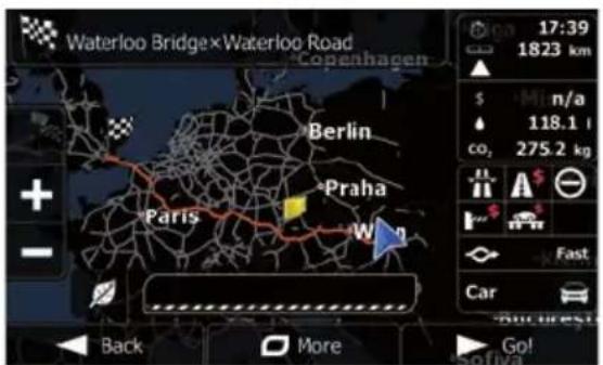 Waterloo Bridge×Waterloo Road Copenhagen + - Berlin Praha Paris W n 17:39 1823 km $ m/a 118.1 l co₂ 275.2 kg Fast Car Back More Go!