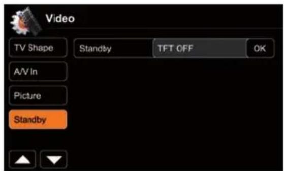 Video TV Shape Standby TFT OFF OK A/V In Picture Standby