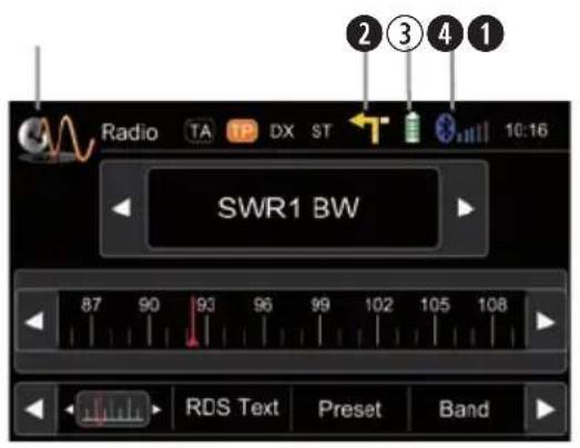 Radio TA TP DX ST 10:16 SWR1 BW 87 90 93 96 99 102 105 108 RDS Text Preset Band