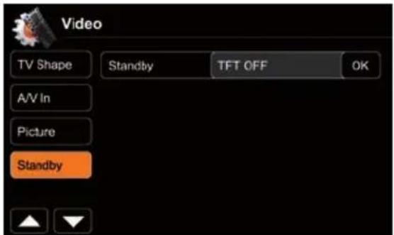 Video TV Shape Standby TFT OFF OK A/V In Picture Standby