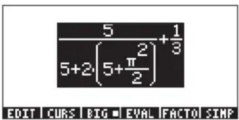 5 5+2·(5+π²/2) +1/3 EDIT CURS BIG EVAL FACTO SIMP