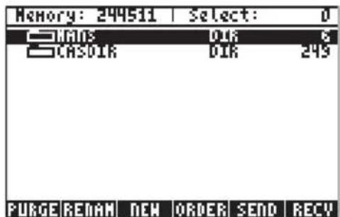 Memory: 244511 | Select: 0 RUNS DIR 6 CASDIR DIR 249 PURGE REDAN NEW ORDER SEND RECY