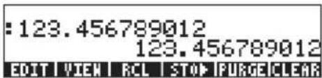 :123.456789012 123.456789012 EDIT VIEW RCL STOP PURGE CLEAR