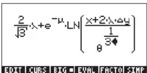 2/√3·x+e^−μ·LN\left(\frac{x+2·x·Δy}{\theta^{\frac{1}{34}}}\right) EDIT CURS BIG EVAL FACTO SIMP