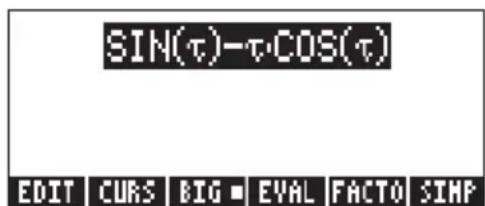 SIN(τ)-τCOS(τ) EDIT CURS BIG EVAL FACTO SIMP