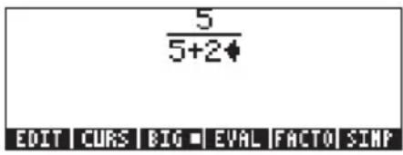5 5+2♦ EDIT | CURS | BIG ■ EVAL | FACTO | SIMP