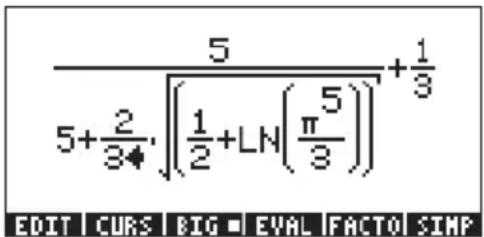 5 5+2/34·√(1/2+LN(π/3^5)) + 1/3 EDIT CURS BIG EVAL FACTO SIMP