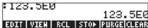 :123.5E0 123.5E0 EDIT VIEW RCL STOP PURGE CLEAR