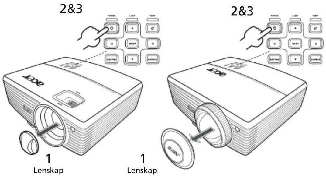 ACER P5403 - De projector inschakelen - 1