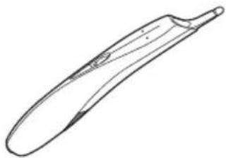 Line drawing of a curved, elongated object resembling a stylized tool or blade (no text or symbols)