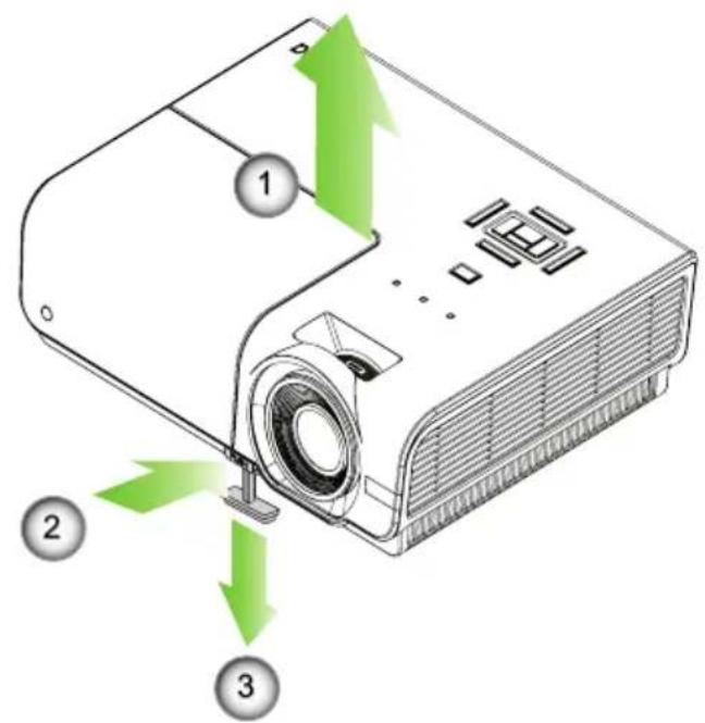 OPTOMA DH1015 - De hoogte van de projector bijstellen - 2