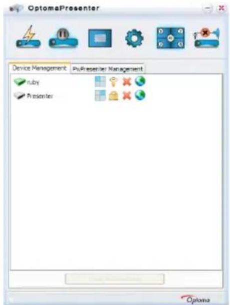 OptomaPresenter Device Management Ruby Presenter PruPresenter Management Options