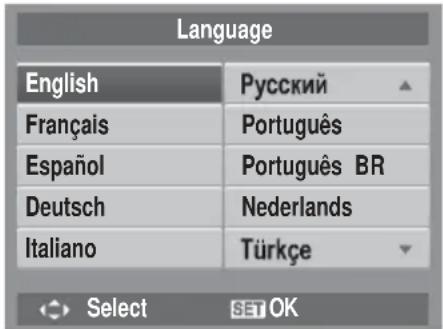 Language English Français Español Deutsch Italiano Русский Português Português BR Nederlands Türkçe Select SET OK