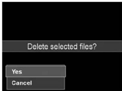 Delete selected files? Yes Cancel