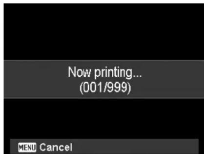 Now printing... (001/999) MENU Cancel
