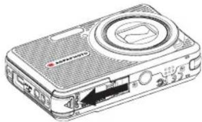 AGFA AP Optima 145 - Insert the Battery and SD/SDHC Card (Not included) - 1