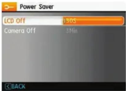 Power Saver LCD Off 13DS Camera Off 3Min BACK