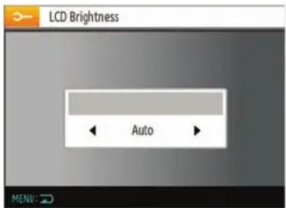 LCD Brightness Auto MENU: