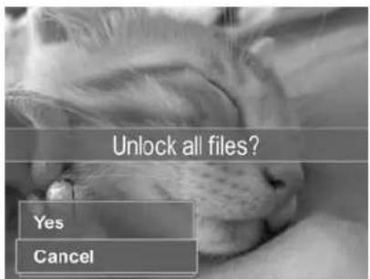 Unlock all files? Yes Cancel
