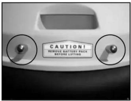 CAUTION! REMOVE BATTERY PACK BEFORE LIFTING