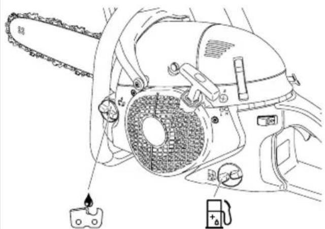 Technical diagram of a mechanical device with labeled parts including chains, gear, and battery