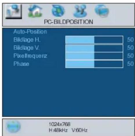HITACHI 42PD6600 - PC-Bildpositionsmenü - 1