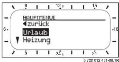 HAUPTMENUE zurück Urlaub Heizung