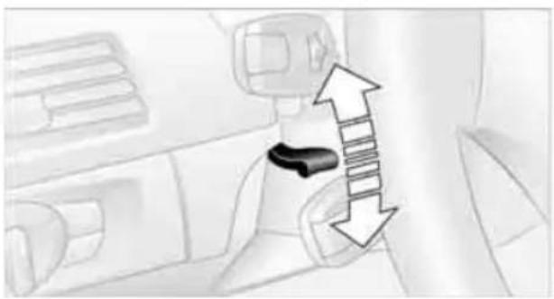 Interior view of a vehicle showing a car seatbelt with directional arrows indicating flow or movement (no text or symbols)