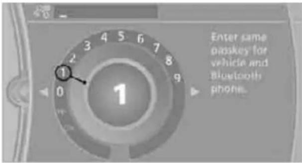 Enter same passkey for vehicle and Bluetooths phone.